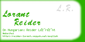 lorant reider business card